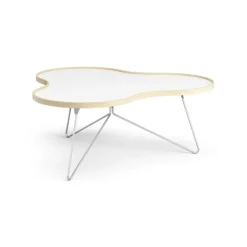 Flower bord 107x114 cm, H45 cm-vit-björk-krom^Swedese Clearance