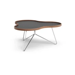 Soffbord-Swedese Flower bord 84x90 cm, H39cm-svart-valnöt-krom