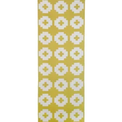 Utomhusmattor|Plastmattor-Brita Sweden Flower matta sun (gul), 70x150 cm