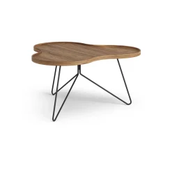 Soffbord-Swedese Flower mono bord Special Edition 84x90 cm, H45 cm-lackad valnöt-svartlackerat stål