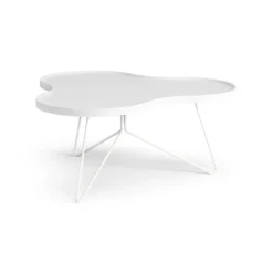 Soffbord-Swedese Flower mono bord 84x90 cm, H39 cm Ask vitlaserad