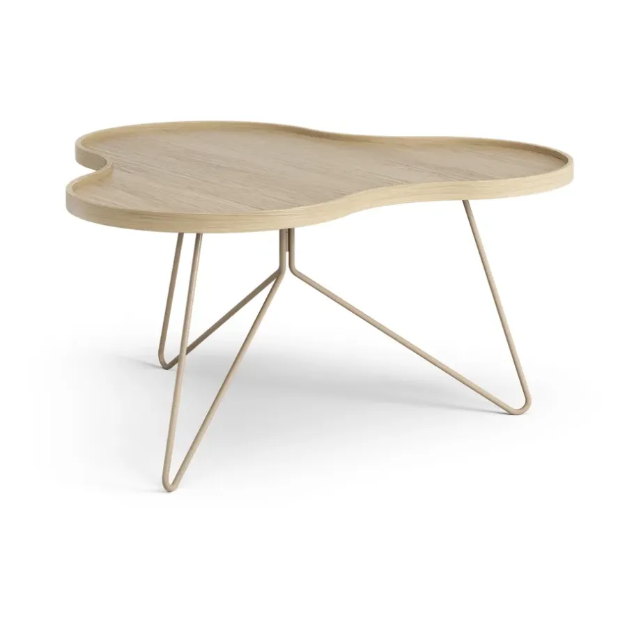 Flower mono bord 84x90 cm, H45 Ek lackad-nutmeg RAL1019^Swedese