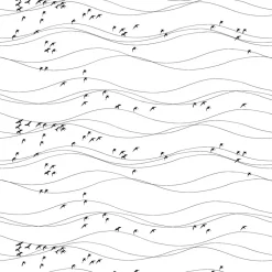 Tyger & Metervaror-Arvidssons Textil Flyttfåglar tyg, svart