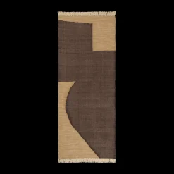 Gångmattor|Utomhusmattor-Ferm Living Forene gångmatta, Tan-Chocolate, 80x200 cm