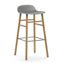 Barstolar-Normann Copenhagen Form barstol ekben 75 cm, grå