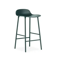 Barstolar-Normann Copenhagen Form barstol låg 65 cm, green, grönlackerad stålben
