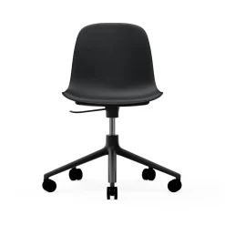 Form chair swivel 5W kontorsstol, svart, svart aluminium, hjul^Normann Copenhagen Best