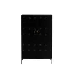 Skåp & Vitrinskåp|Skåp & Vitrinskåp-Maze Francis skåp, svart, svart läder