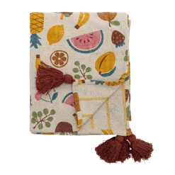 Fruitta bomullspläd 160x130 cm, Gul^Bloomingville New