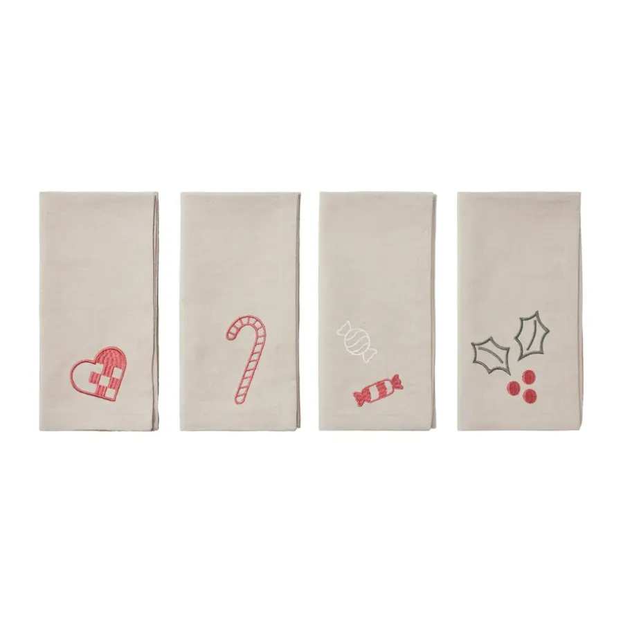 Fryd tygservett 45x45 cm 4 delar, Light warm grey-red^Broste Copenhagen Sale