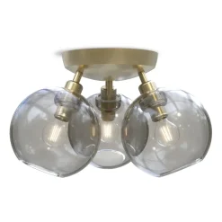 Gloria plafond Ø33 cm, Mässing-rökfärgat glas^Belid Best