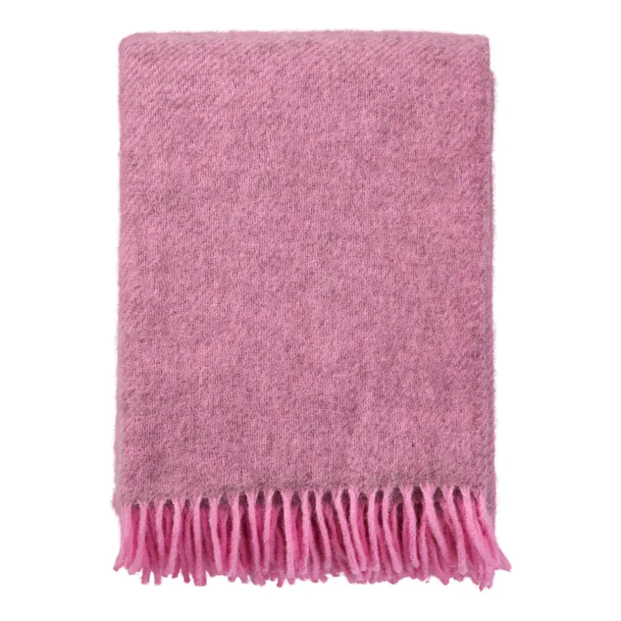Ullplädar & Ullfiltar-Klippan Yllefabrik Gotland ullpläd 130x200 cm, Rosa