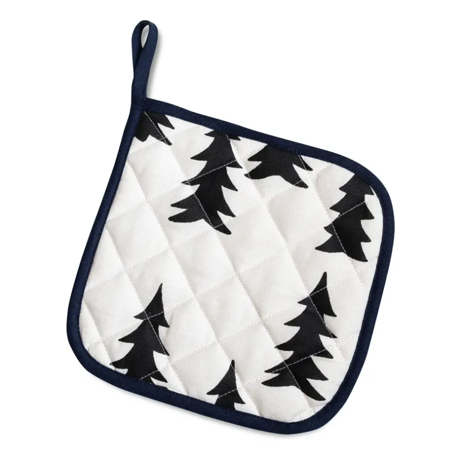 Gran quiltad grytlapp 21x21 cm, Vit-svart^Fine Little Day Hot