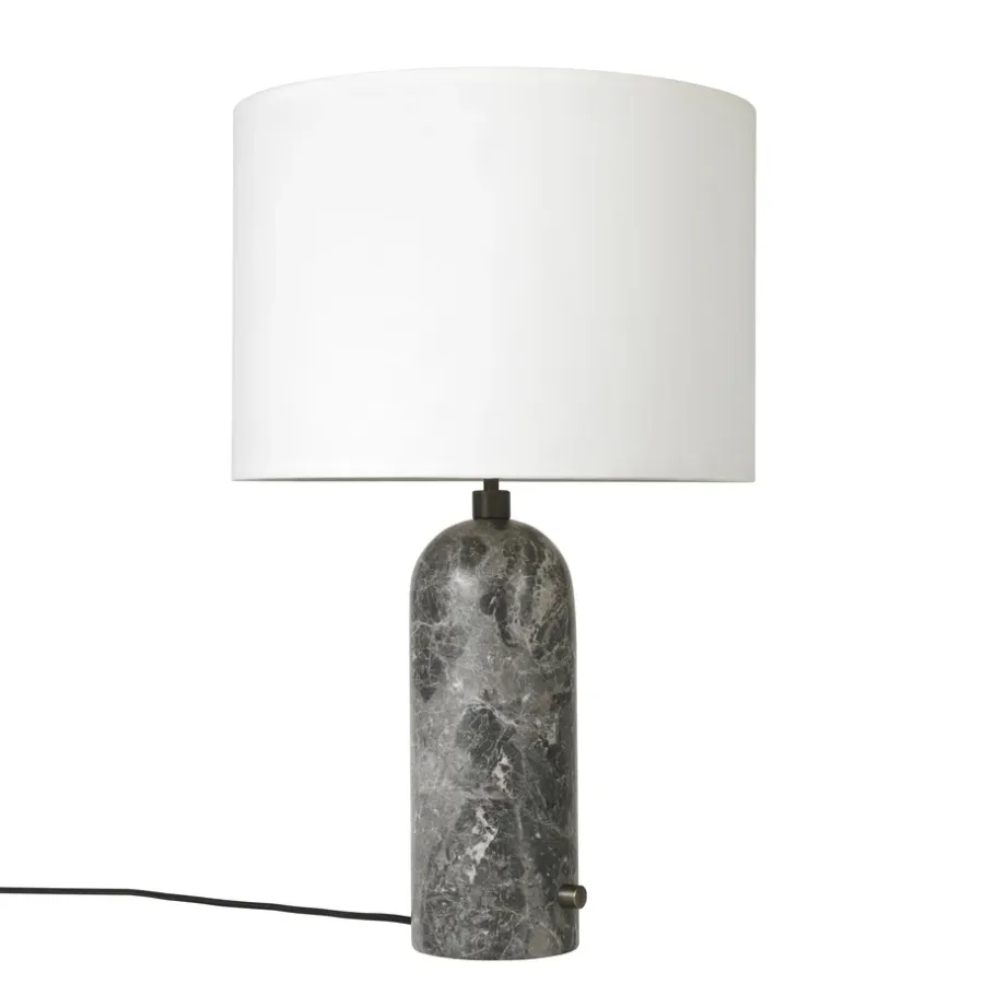 Gravity S bordslampa, grey marble + vit skärm^GUBI Outlet