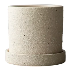 Trädgårdsdetaljer & Tillbehör·Utekrukor|Utekrukor-DBKD Grow kruka Ø10 cm med fat, Creme structure