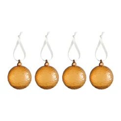 Juldekorationer & Julpynt-Cooee Design Gry Marble julkula Ø8 cm 4-pack, Cognac