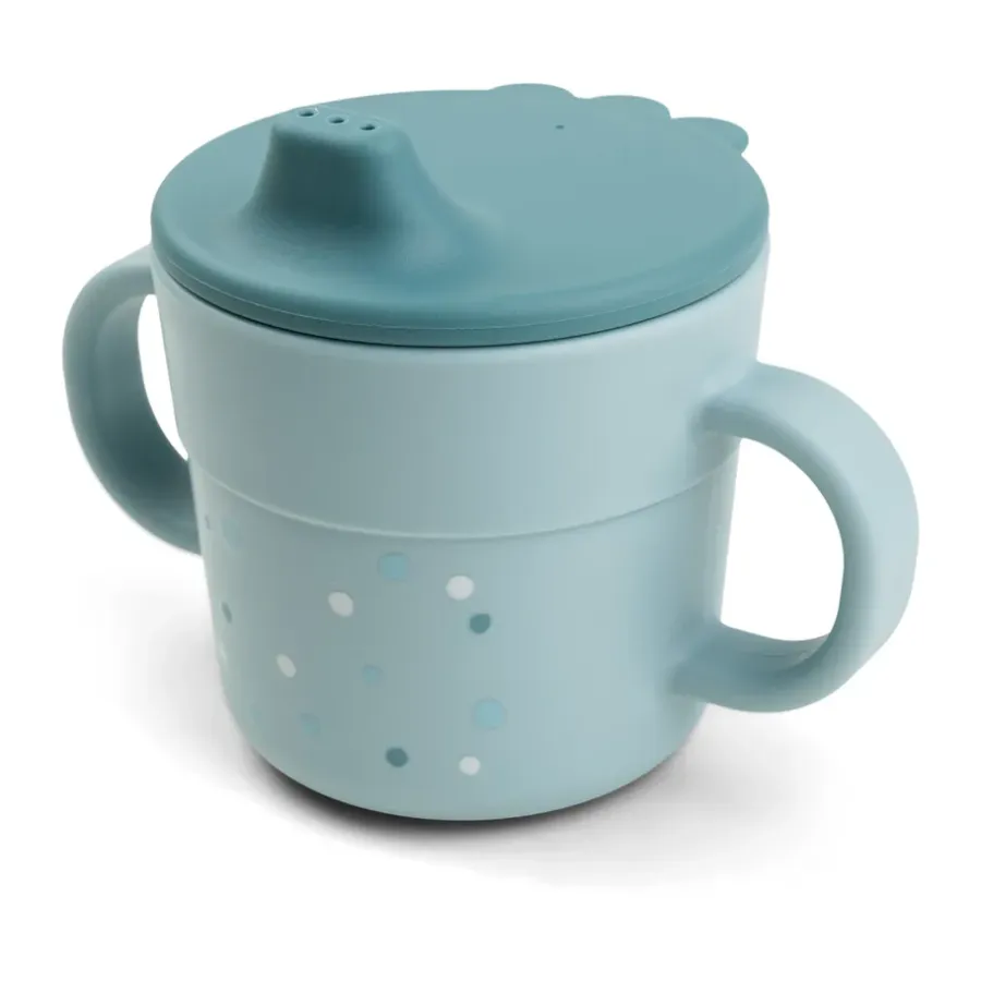 Barnmuggar-Done by deer Happy Dots foodie pipmugg 21,5 cl, Blue