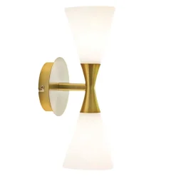 Harlekin duo vägglampa, mässing-vit^Herstal Clearance
