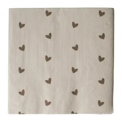 Servetter-DBKD Heart pappersservett 33x33 cm 20-pack, Brown-beige