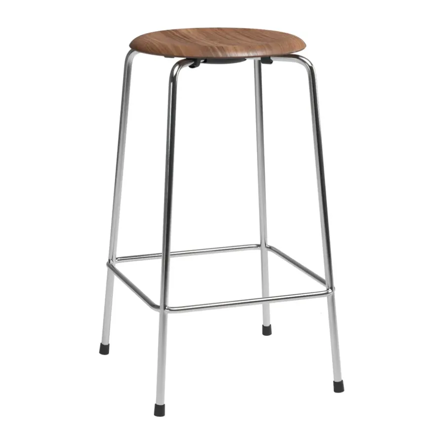Barstolar-Fritz Hansen High Dot counter stool 4 ben, Valnöt-krom
