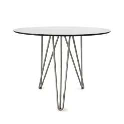 High Tech bord, ø90 cm, Vit-varmförzinkat stativ^Grythyttan Stålmöbler Sale