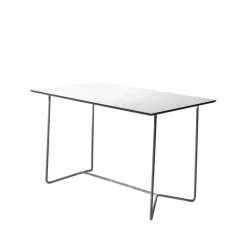 Utebord·Matbord Utomhus|Matbord Utomhus-Grythyttan Stålmöbler High Tech bord rektangulärt, Vit-varmförzinkat stativ