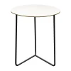 Utebord·Matbord Utomhus|Matbord Utomhus-Grythyttan Stålmöbler High Tech bord, Vit kompakt laminat-svart, Ø60 cm