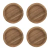 Glasunderlägg-Scandi Living Hollow glasunderlägg Ø9 cm 4-pack, Akacia