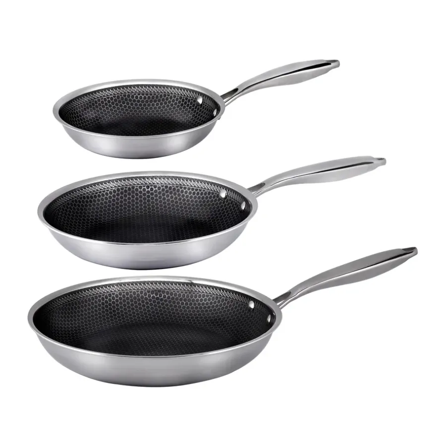 Grytset & Kastrullset-Hâws Santo hybrid coating stekpanneset 3 delar, Rostfritt stål