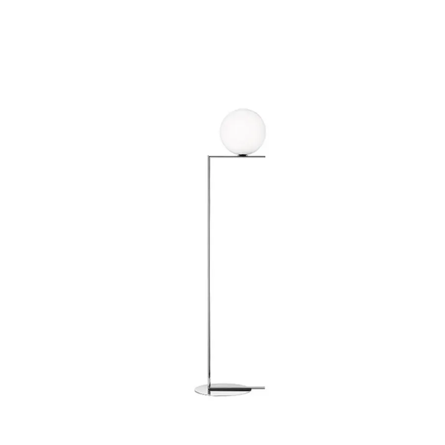 Läslampor|Golvlampor-Flos IC lights F1 golvlampa, Krom-opal