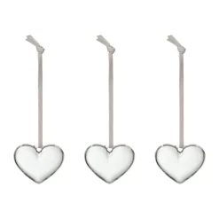 Påskdekorationer & Påskpynt-Iittala glashjärta, Klar, 5 cm, 3-pack
