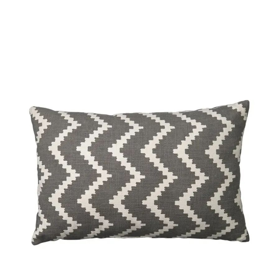 Trädgårdsdetaljer & Tillbehör·Stolsdynor & Kuddar För Utomhusbruk|Stolsdynor & Kuddar För Utomhusbruk-Chhatwal & Jonsson Ikat Sema kudde, grey/offwhite, 40 cm