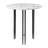 Soffbord-GUBI IOI soffbord Ø50 cm, Svart-mässing-vit marmor