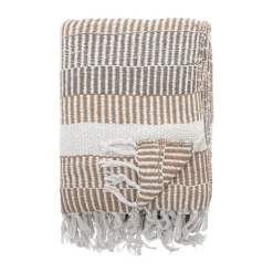 Bomullsplädar & Bomullsfiltar-Bloomingville Isnel pläd 130x160 cm, Nature