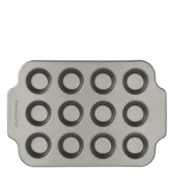 Kakformar & Pepparkaksformar-KitchenAid kak-/muffinsform, Rostfritt stål-grå