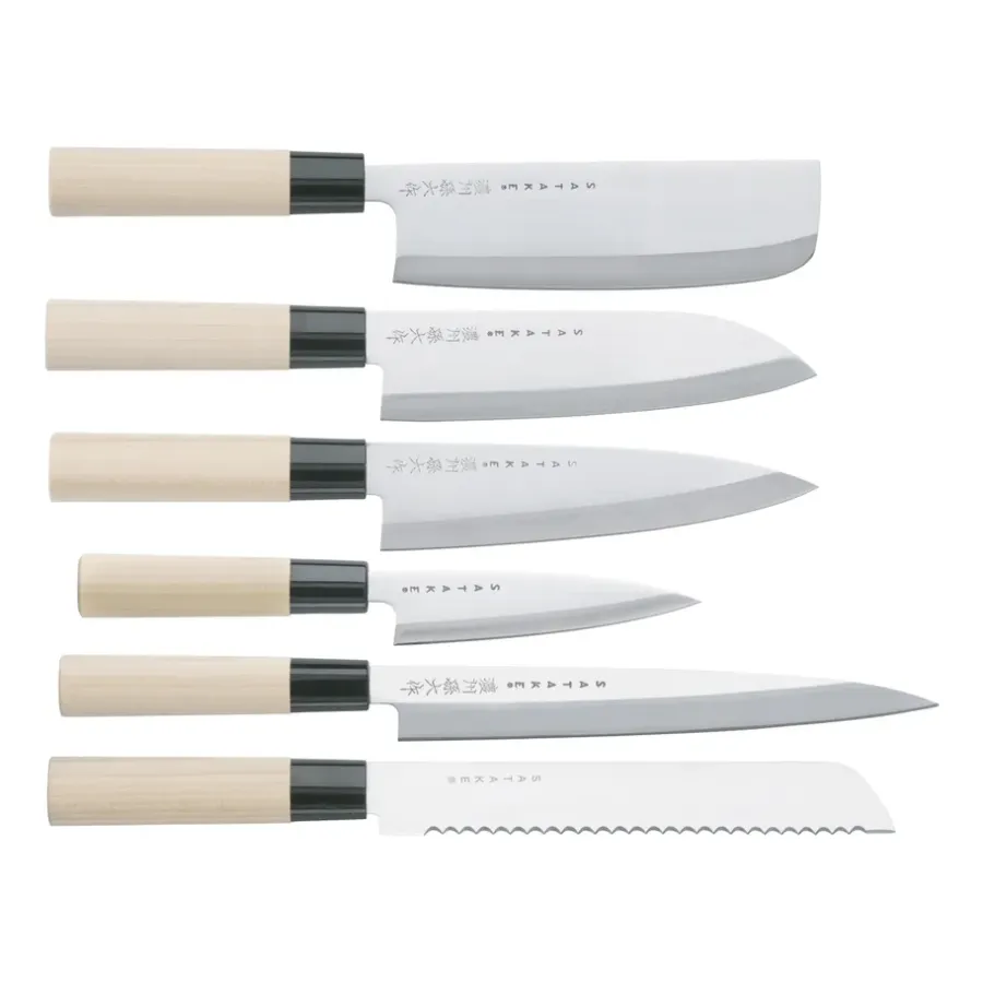 Knivset i balsabox 35x38 cm, 6 delar^Satake New