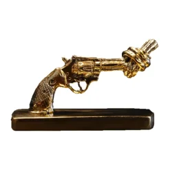 Dekorationsdetaljer-Non Violence Knotted Gun mini 7 cm, Brons