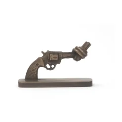 Dekorationsdetaljer-Non Violence Knotted Gun mini 7 cm, Matt brons