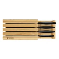 Knivförvaring|Knivblock-Kyocera knivblock bambu för 4 knivar, 34 cm
