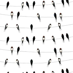 Ladusvalor tyg, vit^Arvidssons Textil Best