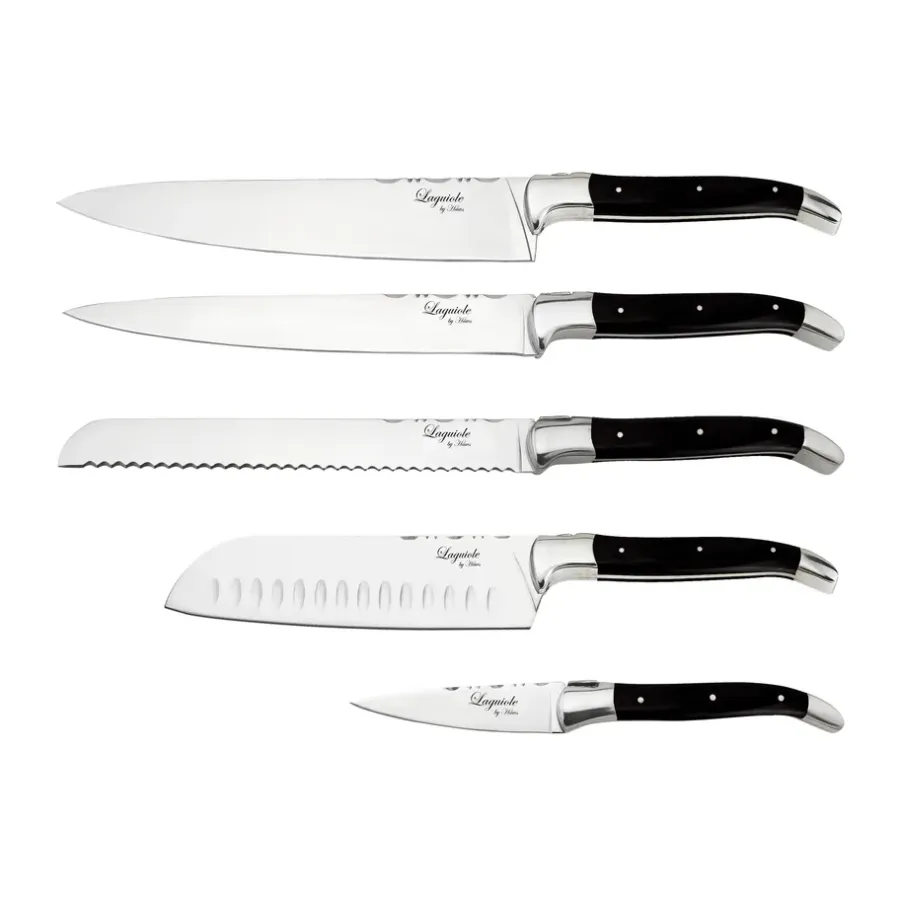 Knivset-Hâws Laguiole By kockknivsset 5-delar, Black Wood