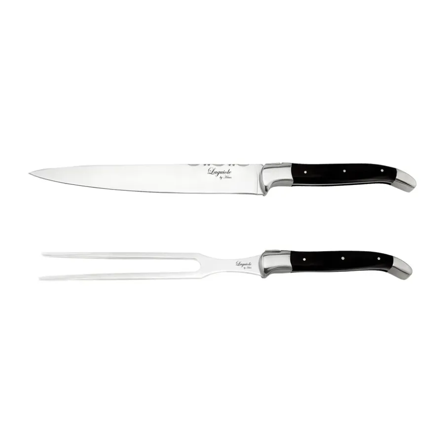 Knivset-Hâws Laguiole By trancherset 2-delar, Black Wood