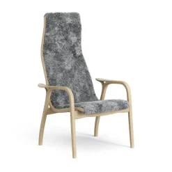 Fåtöljer & Fotpallar·Barnfåtöljer|Barnfåtöljer-Swedese Lamini barnfåtölj lackad ek/fårskinn, Scandinavian Grey (grå)