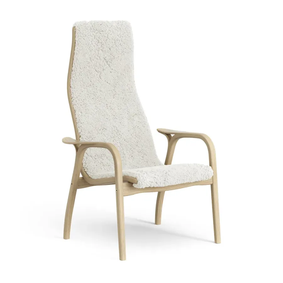 Lamini barnfåtölj lackad ek/fårskinn, Offwhite (vit)^Swedese Discount
