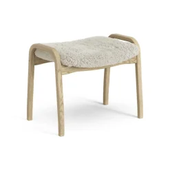 Fåtöljer & Fotpallar·Barnfåtöljer|Barnfåtöljer-Swedese Lamini fotpall till barn lackad ek/fårskinn, Moonlight (beige)