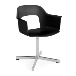 Kontorsstolar & Skrivbordsstolar-HAY Layout Armchair 231 kontorsstol, Black-polerad aluminium 4 star swivel base