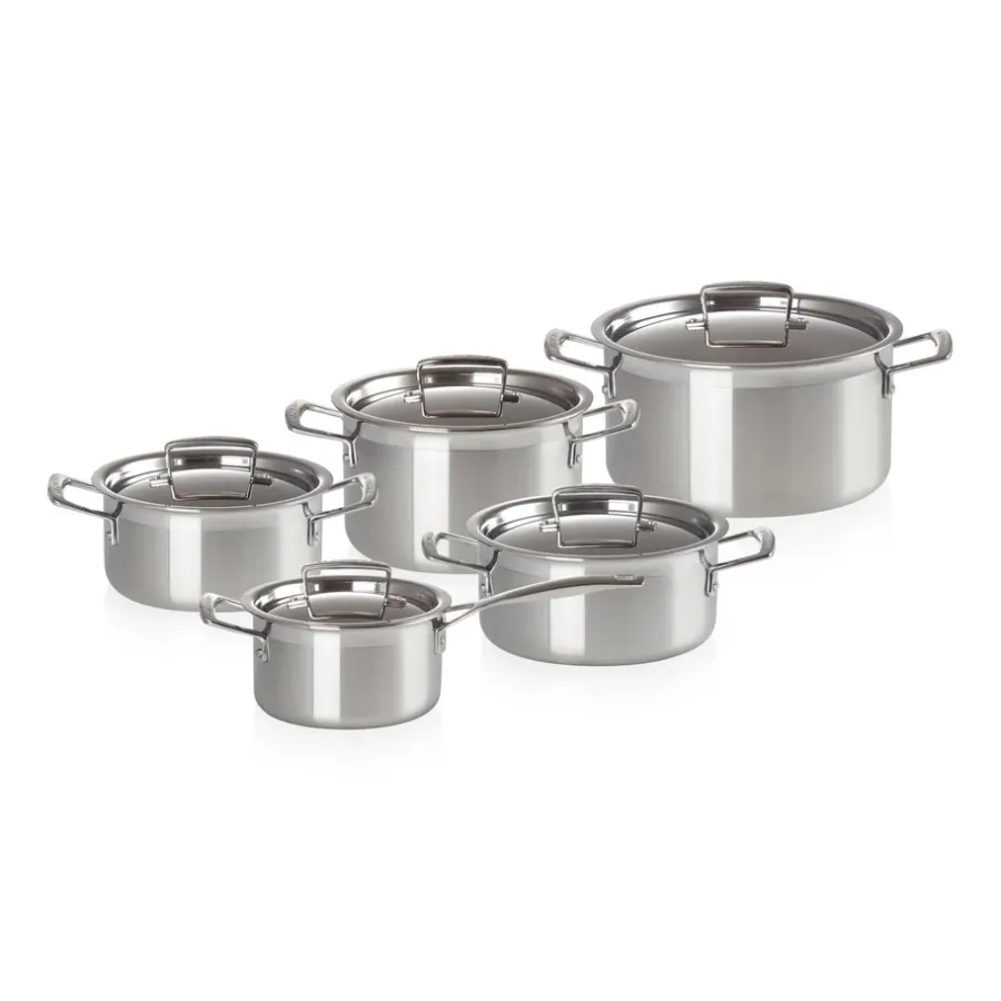 Grytset & Kastrullset|Kastruller-Le Creuset 3-Ply grytset, 5 delar