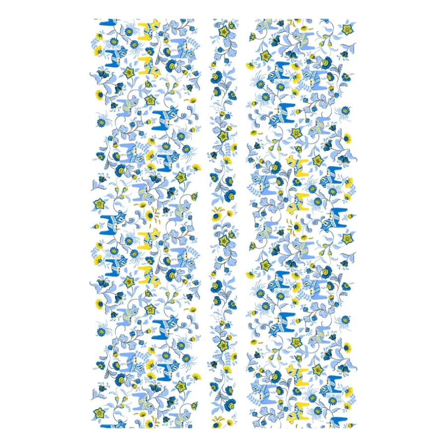 Leksand Bård vaxduk, Blå-gul^Arvidssons Textil Sale