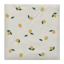 Lemon servett 33x33 cm 20-pack, Off white-yellow^Broste Copenhagen Discount