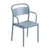 Sittmöbler·Trädgårdsstolar & Utestolar|Trädgårdsstolar & Utestolar-Muuto Linear steel armchair karmstol, Pale blue
